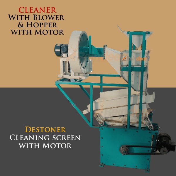 dust cleaner and destoner machine with motor