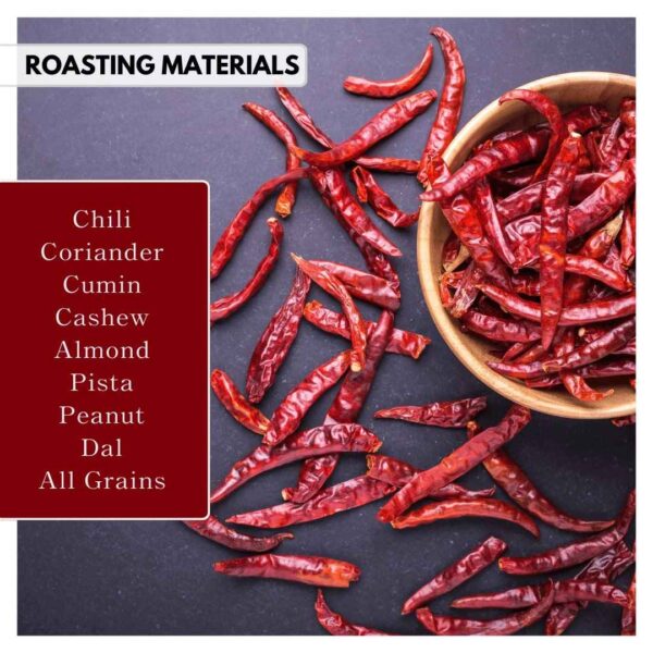 roasting materials in spice roasting machine